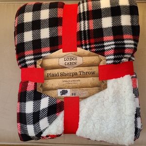 NEW Plaid Sherpa Throw